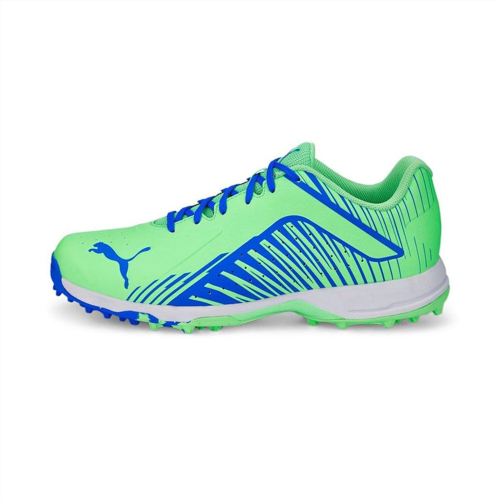 PUMA 22 FH Rubber Unisex Cricket Shoes - Elektro Green-Bluemazing-Puma White - Cricket Shoes - Wiz Sports