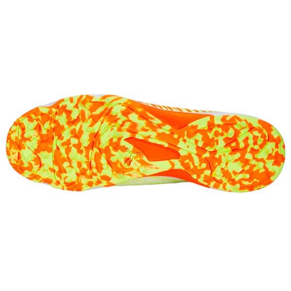 PUMA 22 FH Rubber Unisex Cricket Shoes - PUMA White-Ultra Orange-Fast Yellow - Cricket Shoes - Wiz Sports