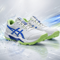 ASICS GEL PEAKE 3 RUBBER CRICKET SHOES-2026 EDITION (White/Neon Blue)