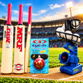 Backyard Blast Gift Set – Paceman Blastr Bowling Machine + MRF Junior Bat + Training Ball