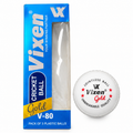 Vixen Gold Plastic Cricket Ball, White-(Gold V 80)