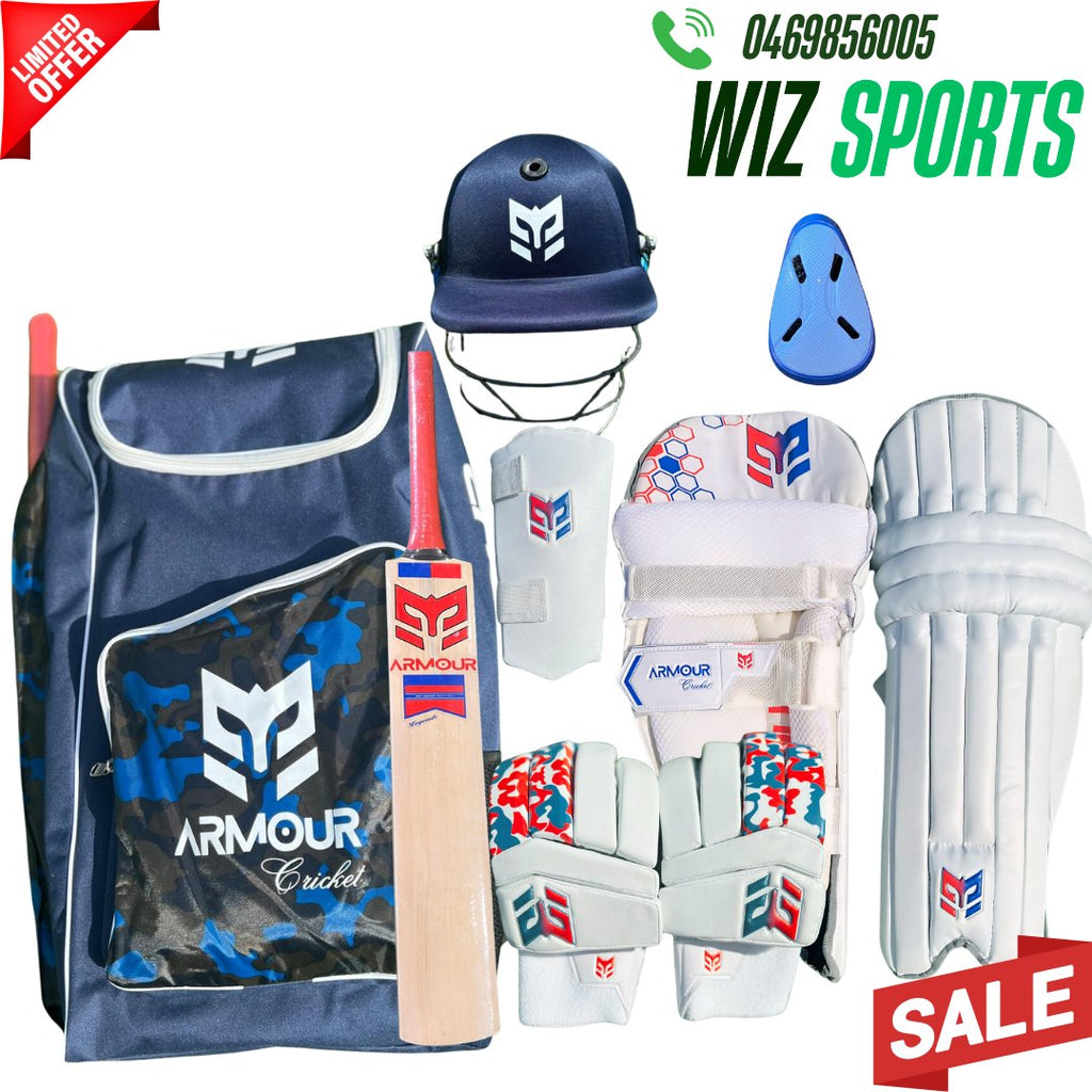 Armour Cricket Kit Bundle - Boys (Size 3, Size 4) - Cricket Kit - Wiz Sports