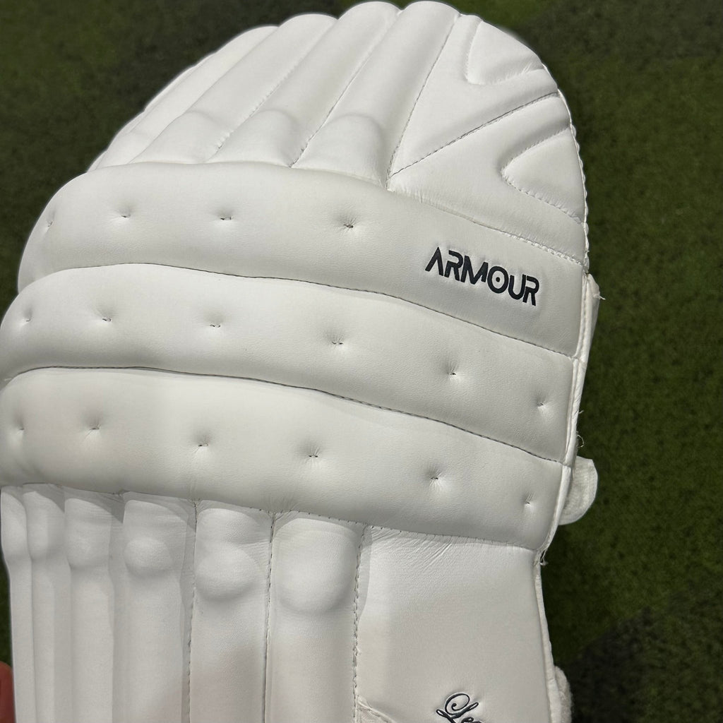 Armour Cricket Legends (Top of the line) Batting Leg Guard with Gel Tech - Players Grade - Cricket Leg Guards - Wiz Sports