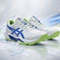 ASICS GEL PEAKE 3 RUBBER CRICKET SHOES-2026 EDITION (White/Neon Blue)