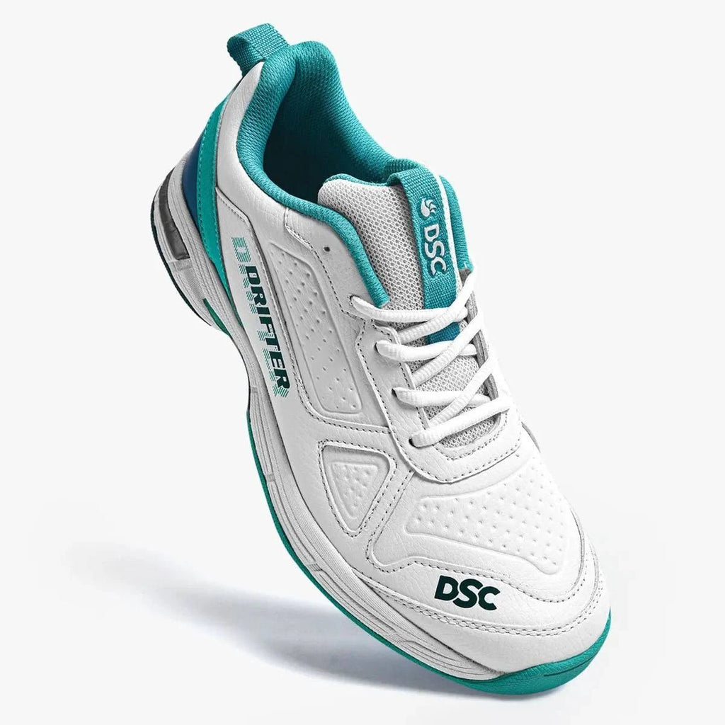 DSC Drifter Cricket Shoes - Cyan (2024) - Metal Spikes - Cricket Shoes - Wiz Sports