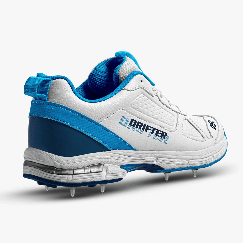 DSC Drifter Cricket Shoes - Cyan (2024) - Metal Spikes - Cricket Shoes - Wiz Sports