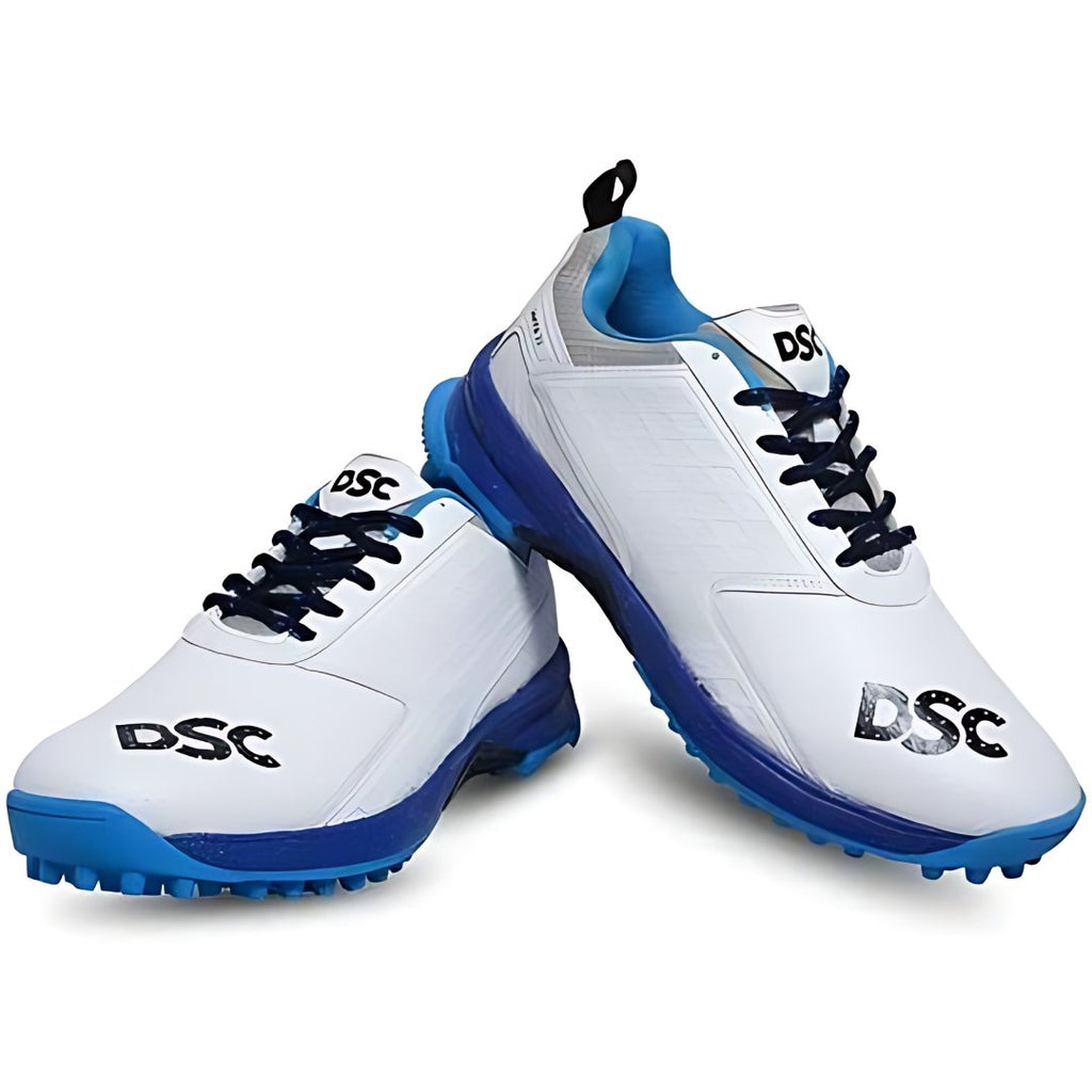 DSC Jaffa 22 Rubber Spike Cricket Shoes - White/Navy - Cricket Shoes - Wiz Sports