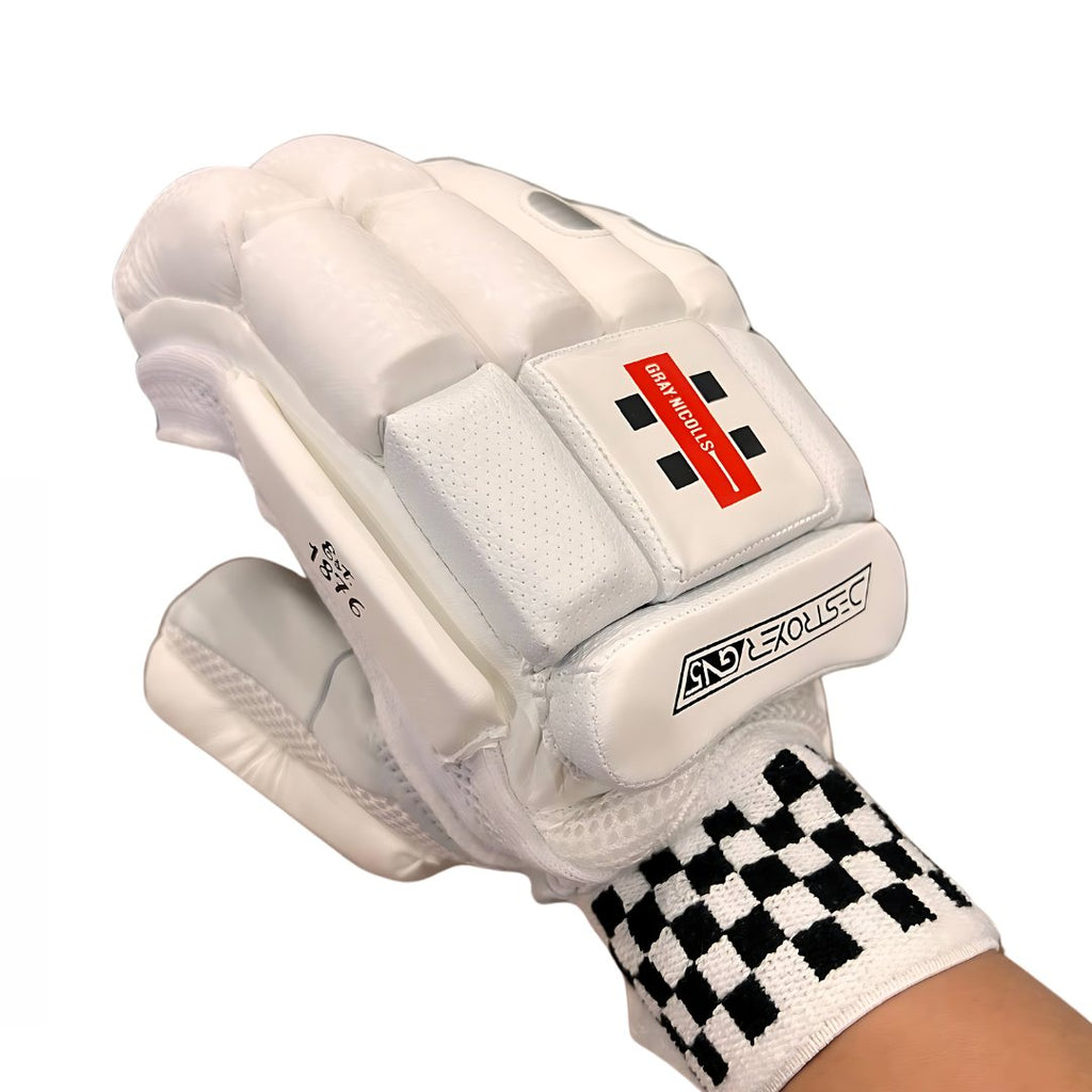 Gray - Nicolls 5 Destroyer - Batting Gloves(2024 Edition) - Cricket Gloves - Wiz Sports