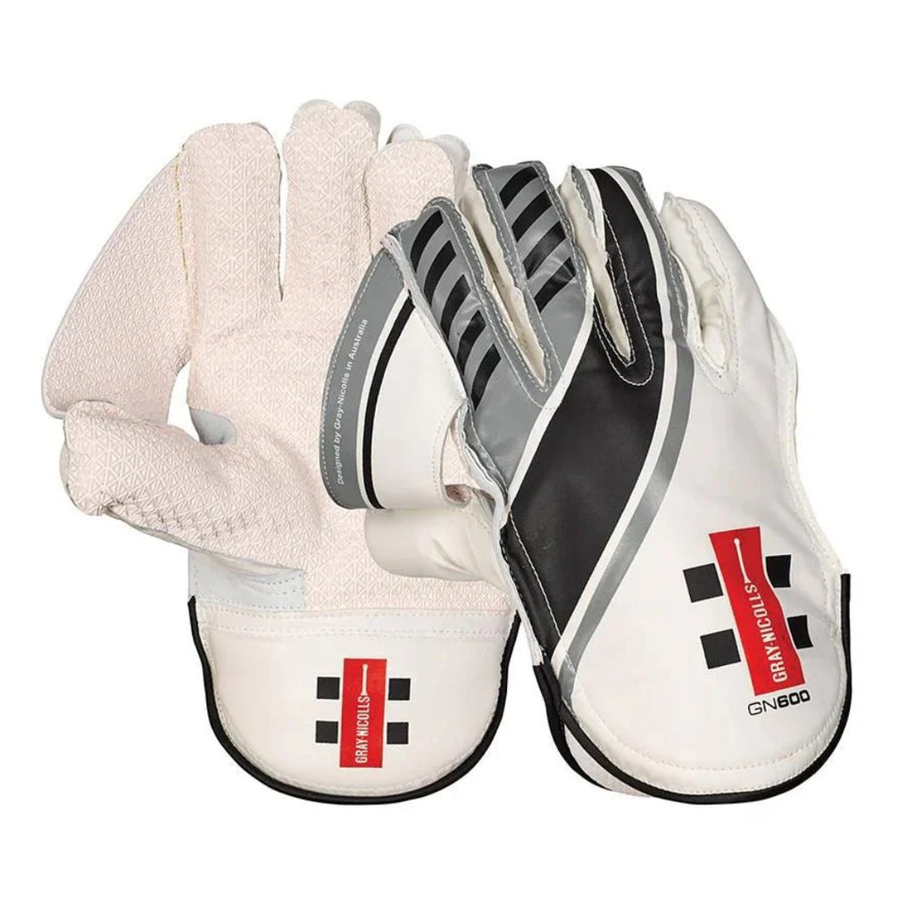 GRAY - NICOLLS 600 - Wicket Keeping Gloves - Cricket Gloves - Wiz Sports