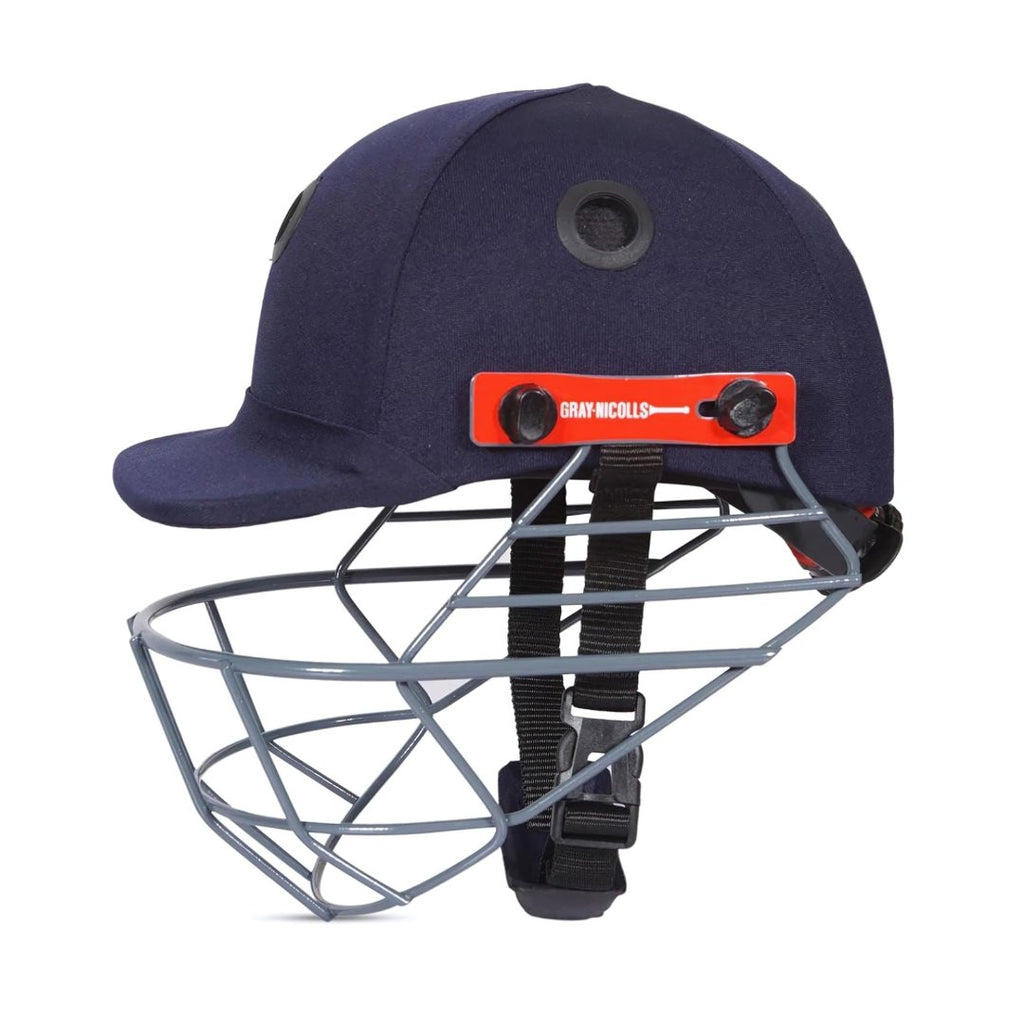 Gray - Nicolls Elite Navy Cricket Helmet - Junior - Cricket Helmets - Wiz Sports