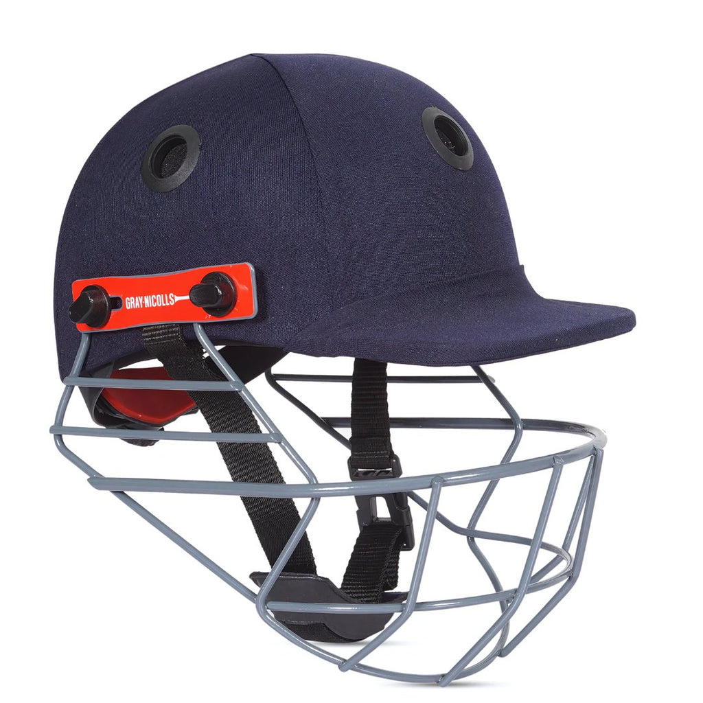 Gray - Nicolls Elite Navy Cricket Helmet - Junior - Cricket Helmets - Wiz Sports