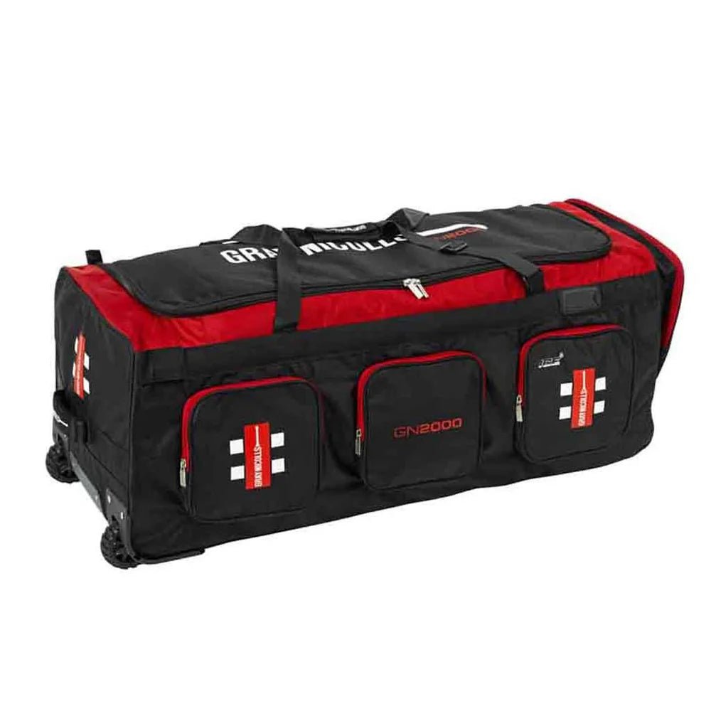 Gray Nicolls GN 2000 Cricket Kit Bag 2025 - 26 – Wheelie – Large (Red/Black) - Cricket Kit Bag - Wiz Sports
