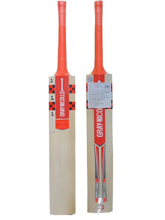 Gray Nicolls GN 8 COBRA Selected Grade 1 English Willow Cricket Bat - Harrow - Cricket Bats - Wiz Sports