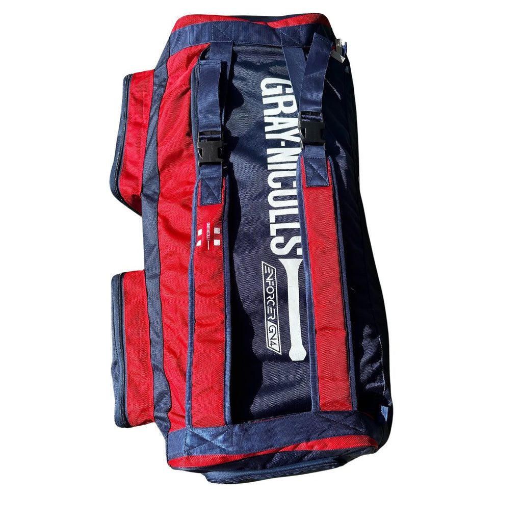 Gray Nicolls GN4 Enforcer Wheelie Kit Bag - Medium (Red/Navy) - Cricket Kit Bag - Wiz Sports