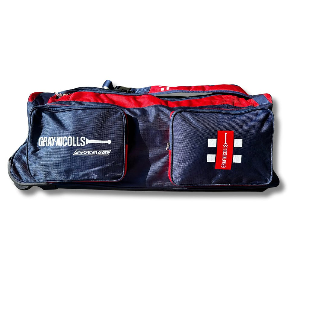 Gray Nicolls GN4 Enforcer Wheelie Kit Bag - Medium (Red/Navy) - Cricket Kit Bag - Wiz Sports