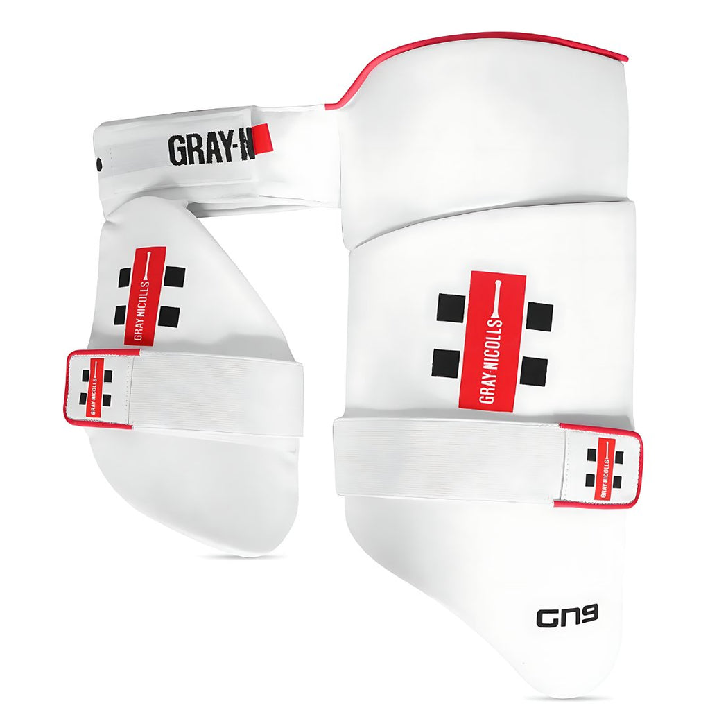 Gray - Nicolls GN9 Test - Premium Range Thigh Guards - Thigh Guard - Wiz Sports