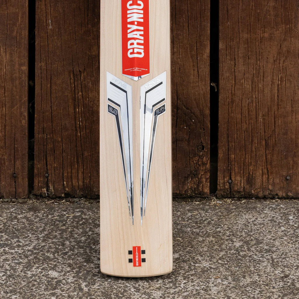 GRAY - NICOLLS Nova 2.0 1200 Grade 1 Junior English Willow Cricket Bat - 2024 edition - Cricket Bats - Wiz Sports