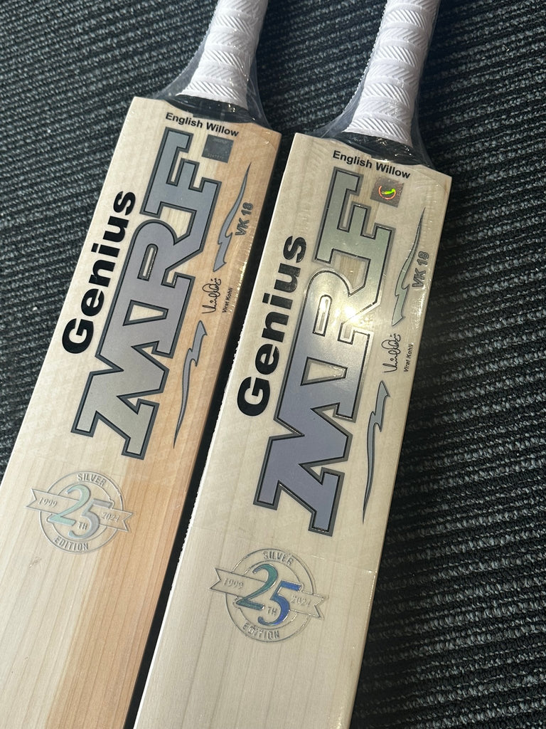 MRF Genius 25th anniversary Silver Edition Premium Grade 1 Cricket Bat - Wiz Sports