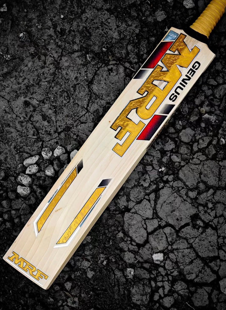 MRF Genius Gold Edition English Willow Cricket Bat 25/26 EDITION NEW STICKERS - Cricket Bat - Wiz Sports