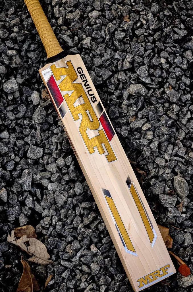 MRF Genius Gold Edition English Willow Cricket Bat 25/26 EDITION NEW STICKERS - Cricket Bat - Wiz Sports
