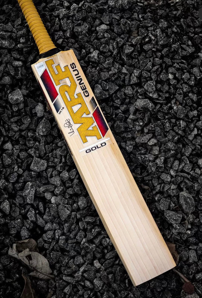 MRF Genius Gold Edition English Willow Cricket Bat 25/26 EDITION NEW STICKERS - Cricket Bat - Wiz Sports