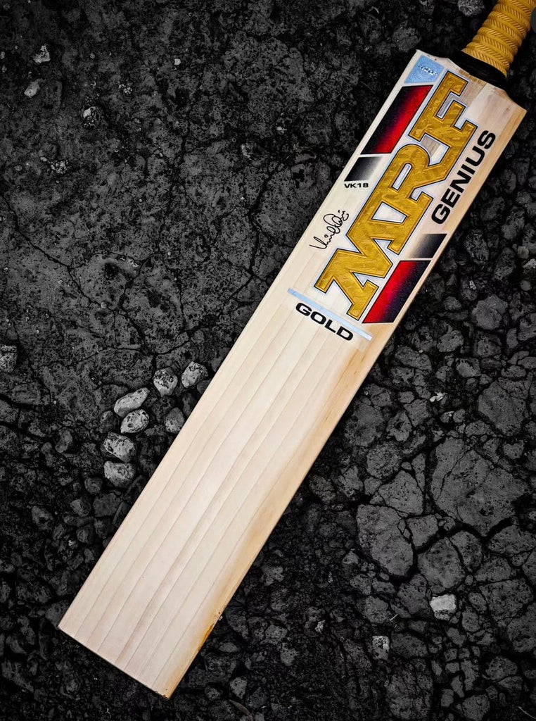 MRF Genius Gold Edition English Willow Cricket Bat 25/26 EDITION NEW STICKERS - Cricket Bat - Wiz Sports