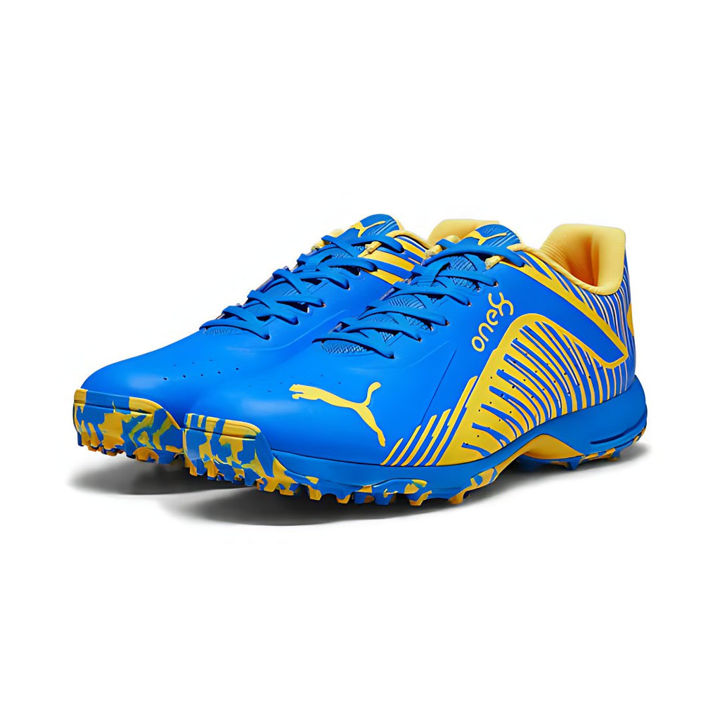 PUMA 22 FH VK RUBBER CRICKET SHOES - Ultra Blue - Yellow Blaze - White - Cricket Shoes - Wiz Sports