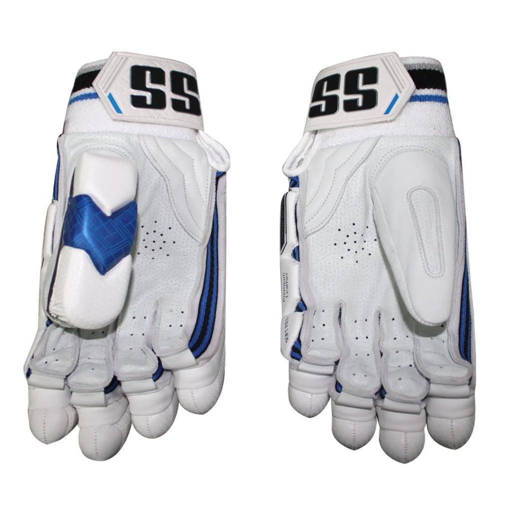 SS Limited Edition Batting Gloves White/Blue - Adult - Cricket Gloves - Wiz Sports