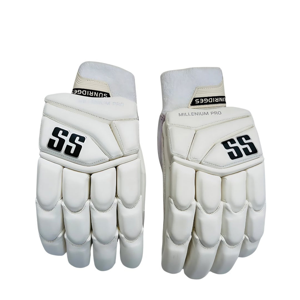 SS Millenium Pro White Players grade Cricket Batting Gloves 2024 Range - Cricket Gloves - Wiz Sports