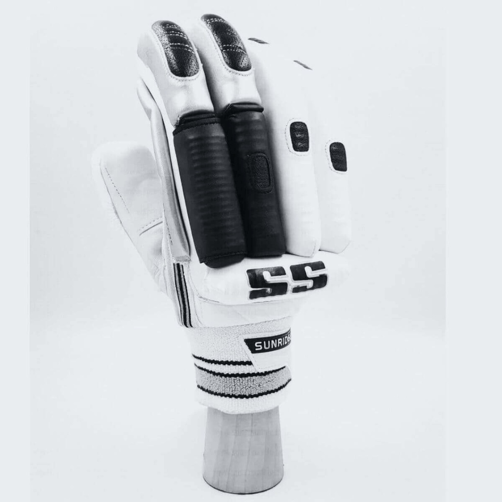 SS Players Batting Gloves Black/White - Adult - Cricket Gloves - Wiz Sports