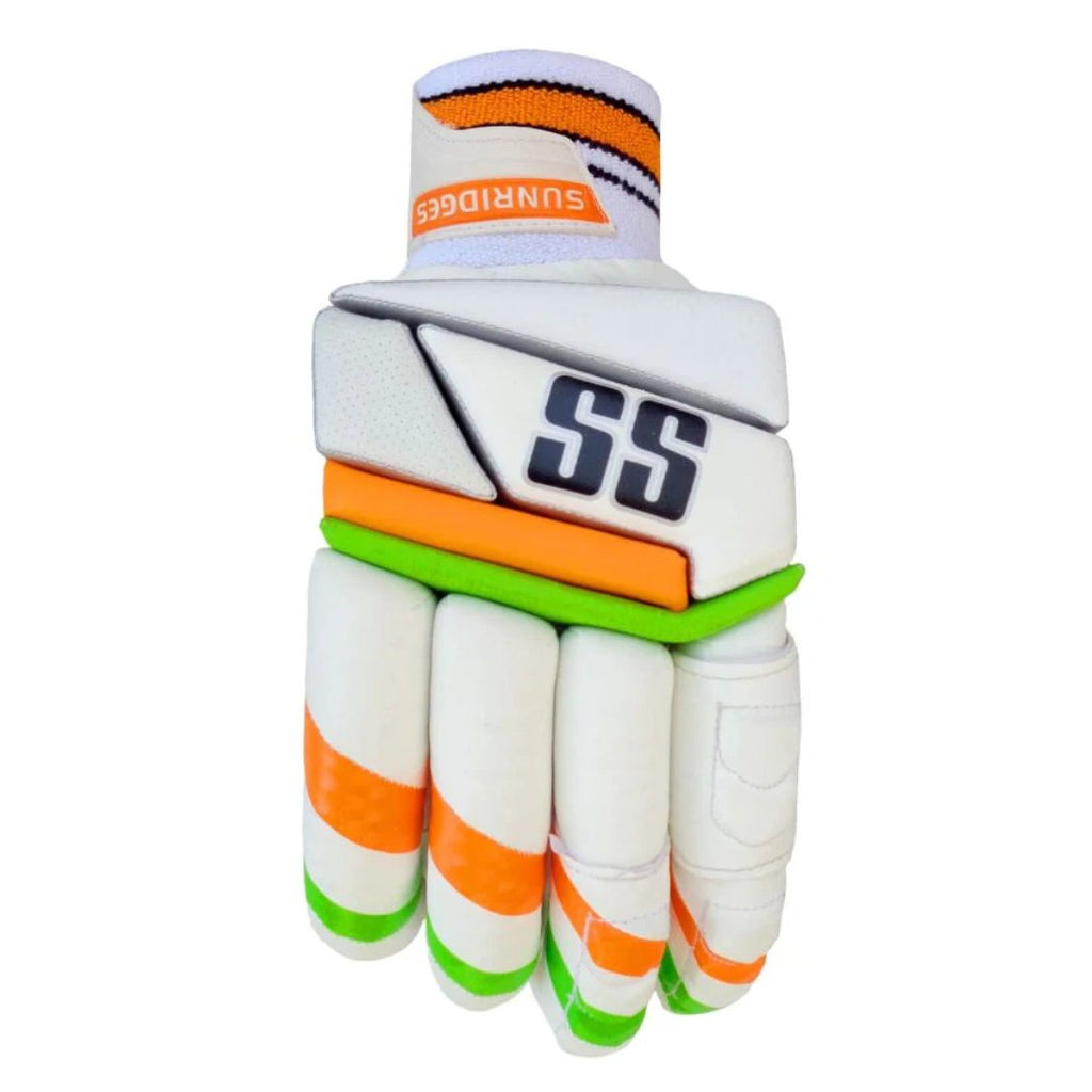 SS Super Test Cricket Batting Gloves Tri - colour (SKY Edition) - Cricket Gloves - Wiz Sports