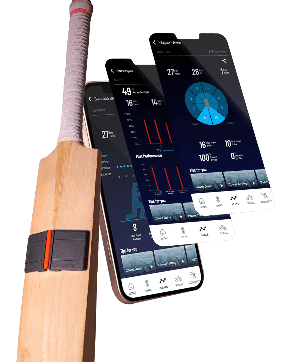 STR8BAT Cricket Bat Sensor - Bat Sensor - Wiz Sports