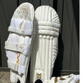 Armour Cricket Batting Leg Guard - Players Grade (White and Gold)