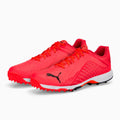 PUMA 22 FH Rubber Unisex Cricket Shoes (Fiery Coral-Puma Black-Poppy Red)