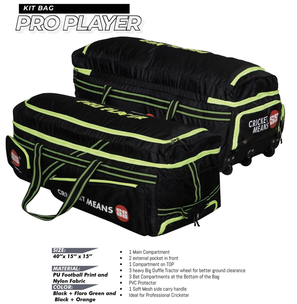SS Pro Players Wheelie Cricket Kit Bag - Cricket Kit Bag - Wiz Sports